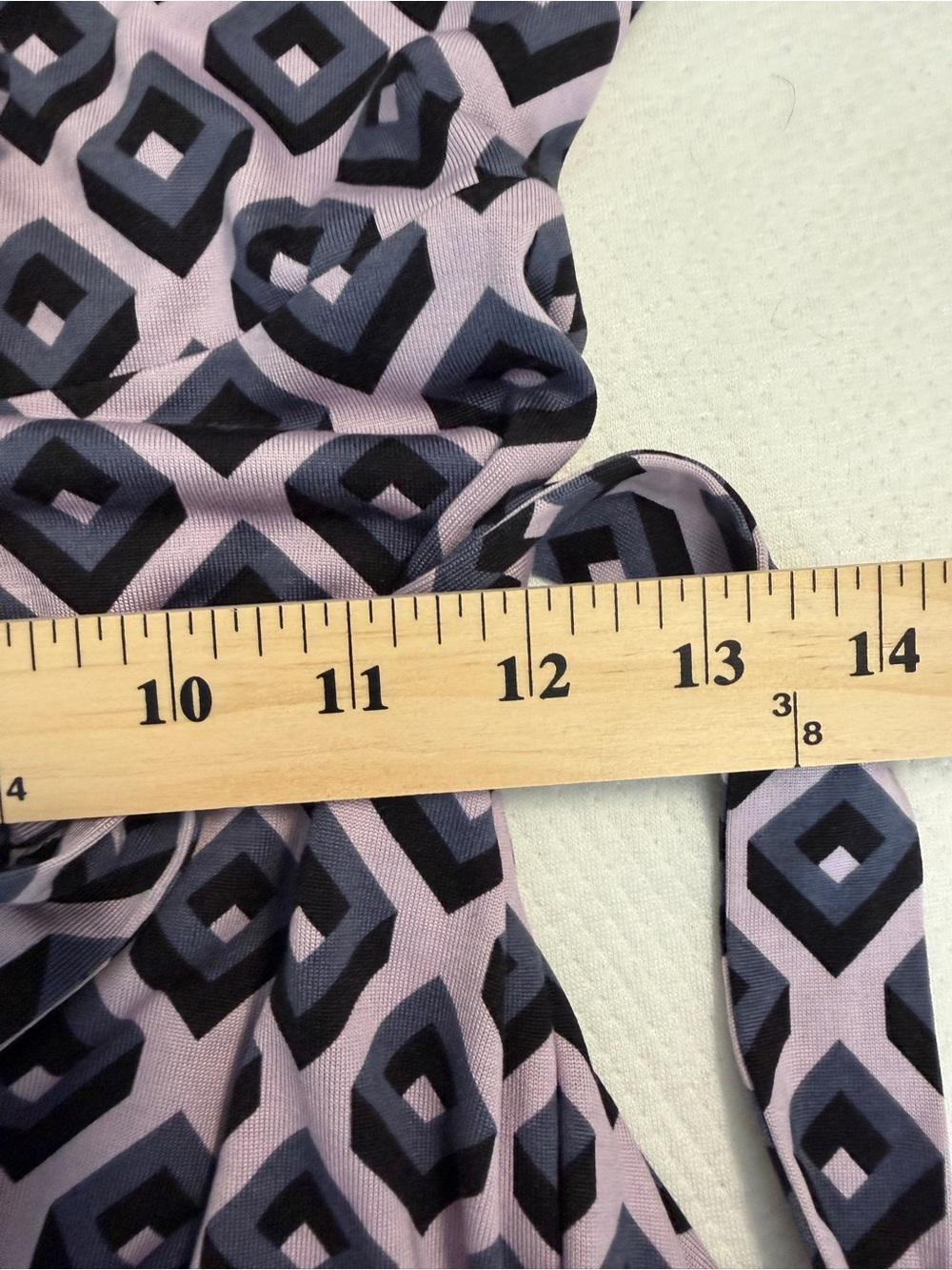 Diane Von Furstenberg Whimsigoth Retro Office Siren Lavender/Navy Midi Dress Sz8 - Picture 13 of 14